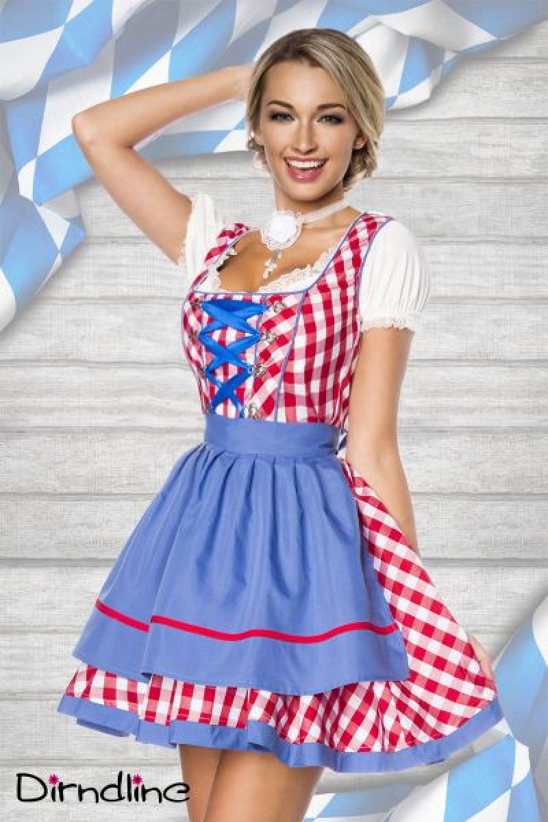 Traditionelles Minidirndl rot-blau-weiss 1-70003-042 Traditionelles Minidirndl rot-blau-weiss 1-70003-042