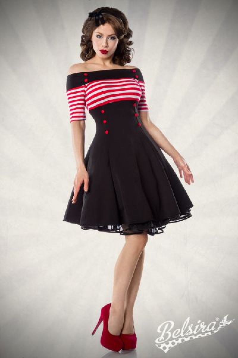 Vintage-Kleid schwarz-rot-weiss 1-50001-059