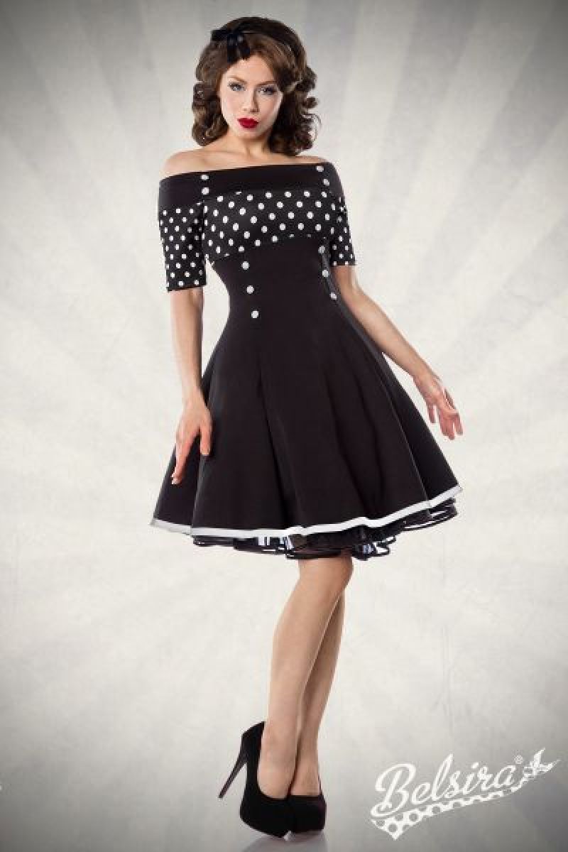 Vintage-Kleid schwarz-weiss-dots 1-50006-241 Vintage-Kleid schwarz-weiss-dots 1-50006-241