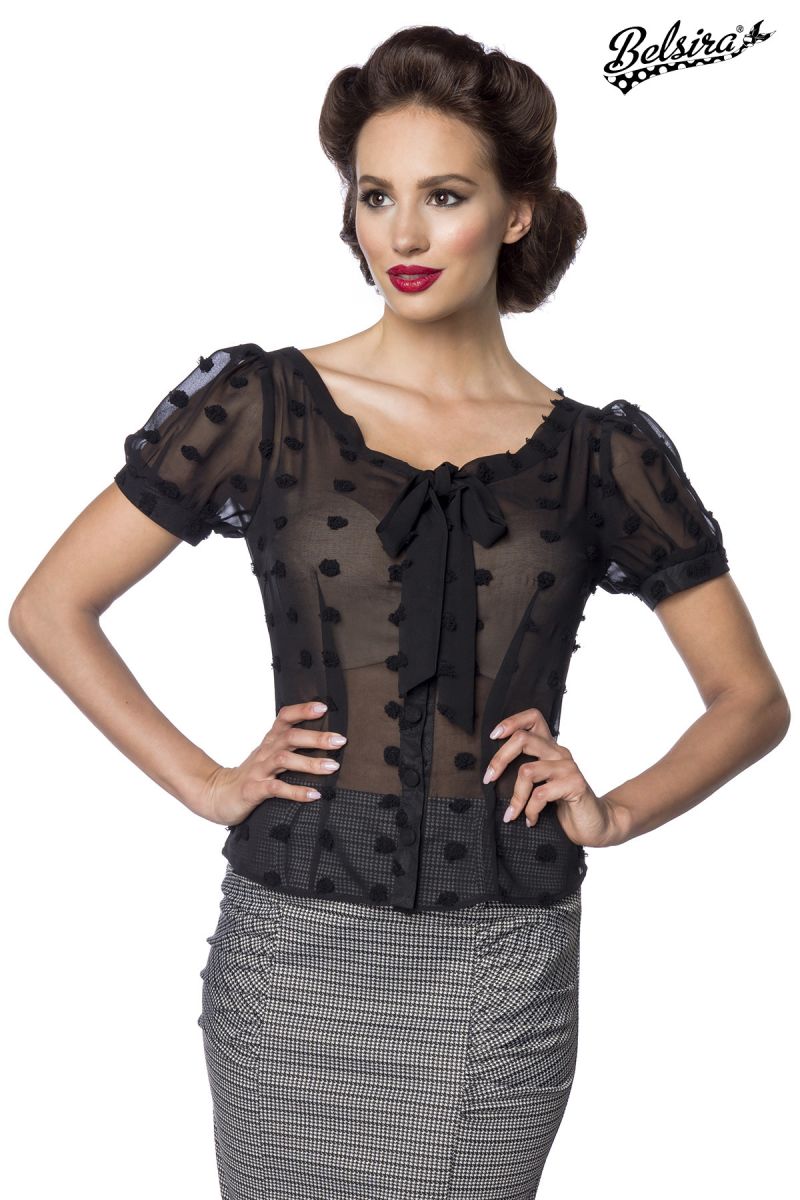Vintage Schluppenbluse schwarz 1-50190-002 Vintage Schluppenbluse schwarz 1-50190-002