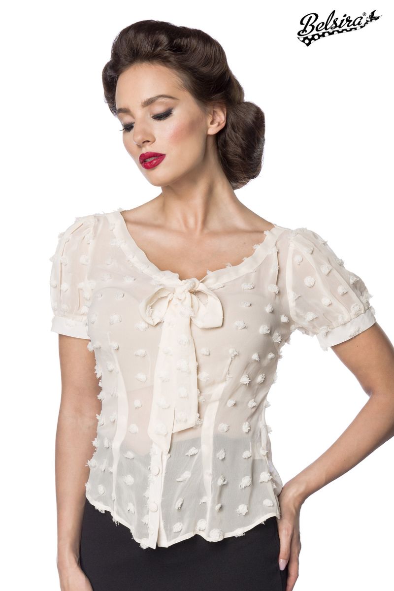 Vintage Schluppenbluse beige 1-50190-086 Vintage Schluppenbluse beige 1-50190-086