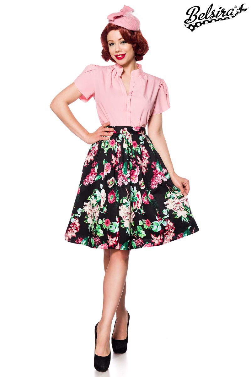 ausgestellter Vintage Rock schwarz-bunt 1-50165-226 ausgestellter Vintage Rock schwarz-bunt 1-50165-226
