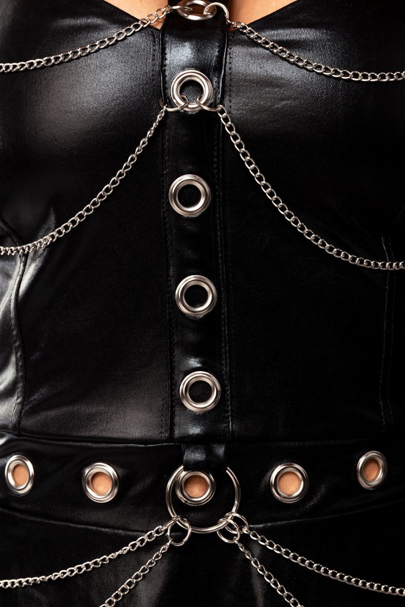 ausgestelltes Wetlook Kleid