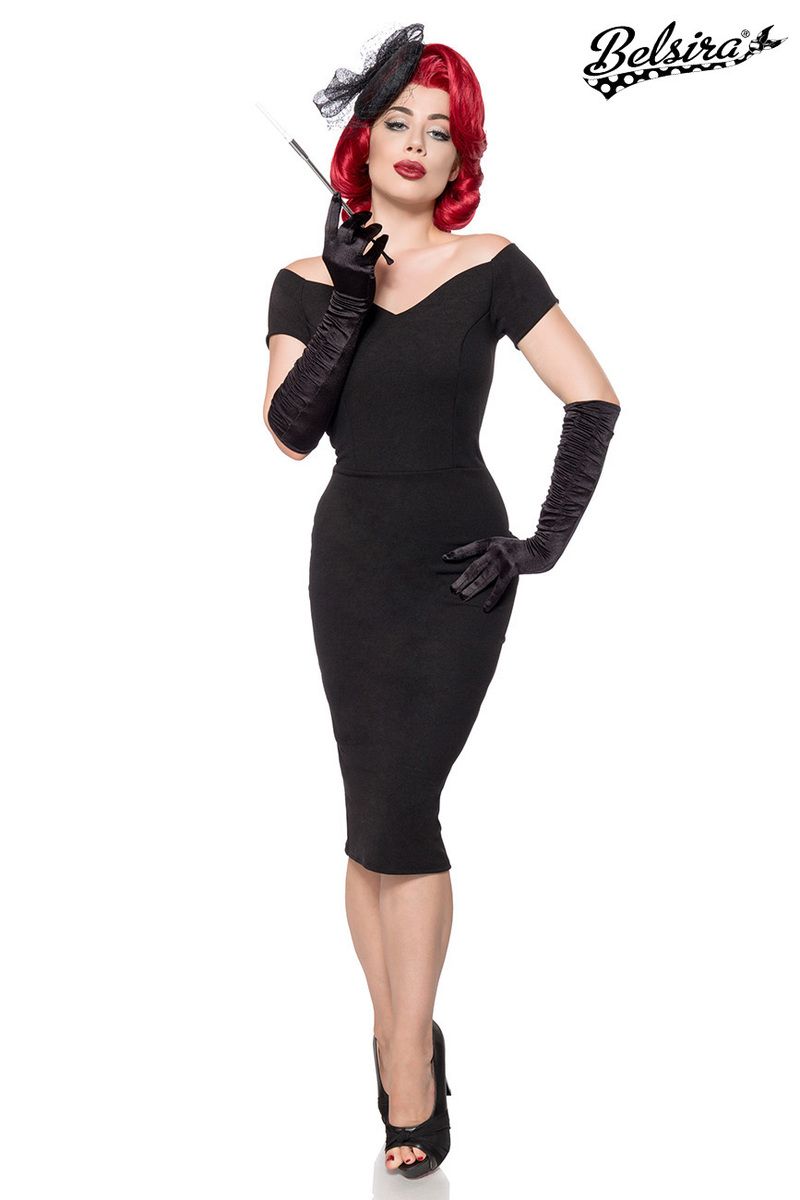 schulterfreies Kleid schwarz 1-50078-002 schulterfreies Kleid schwarz 1-50078-002