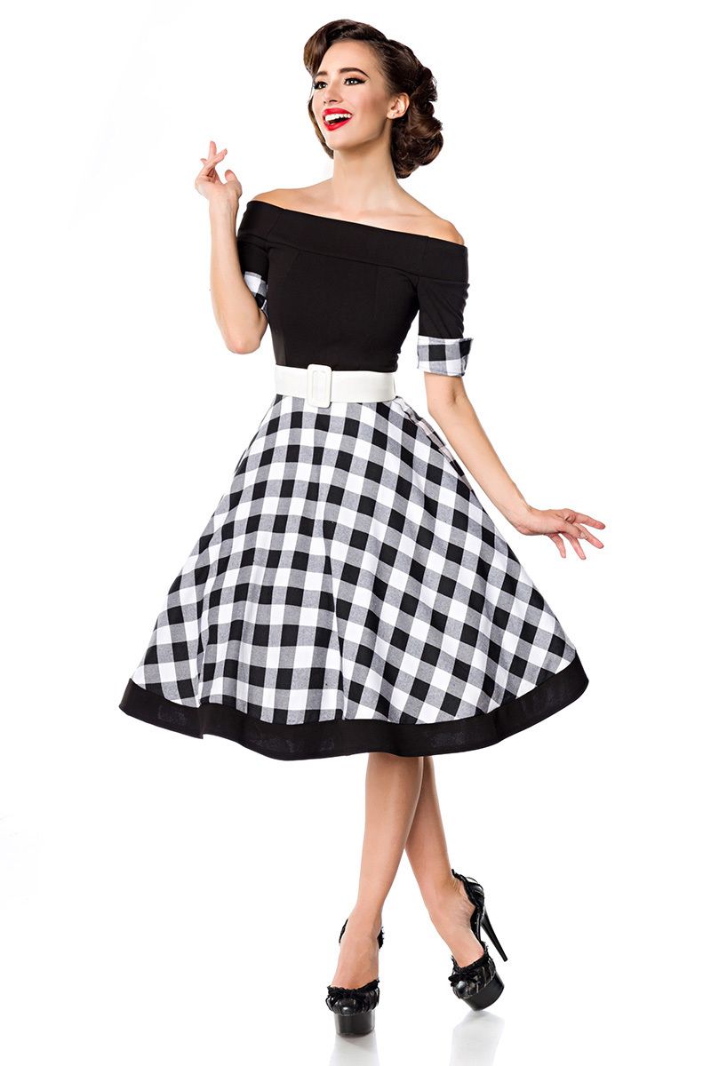 schulterfreies Swing-Kleid schulterfreies Swing-Kleid