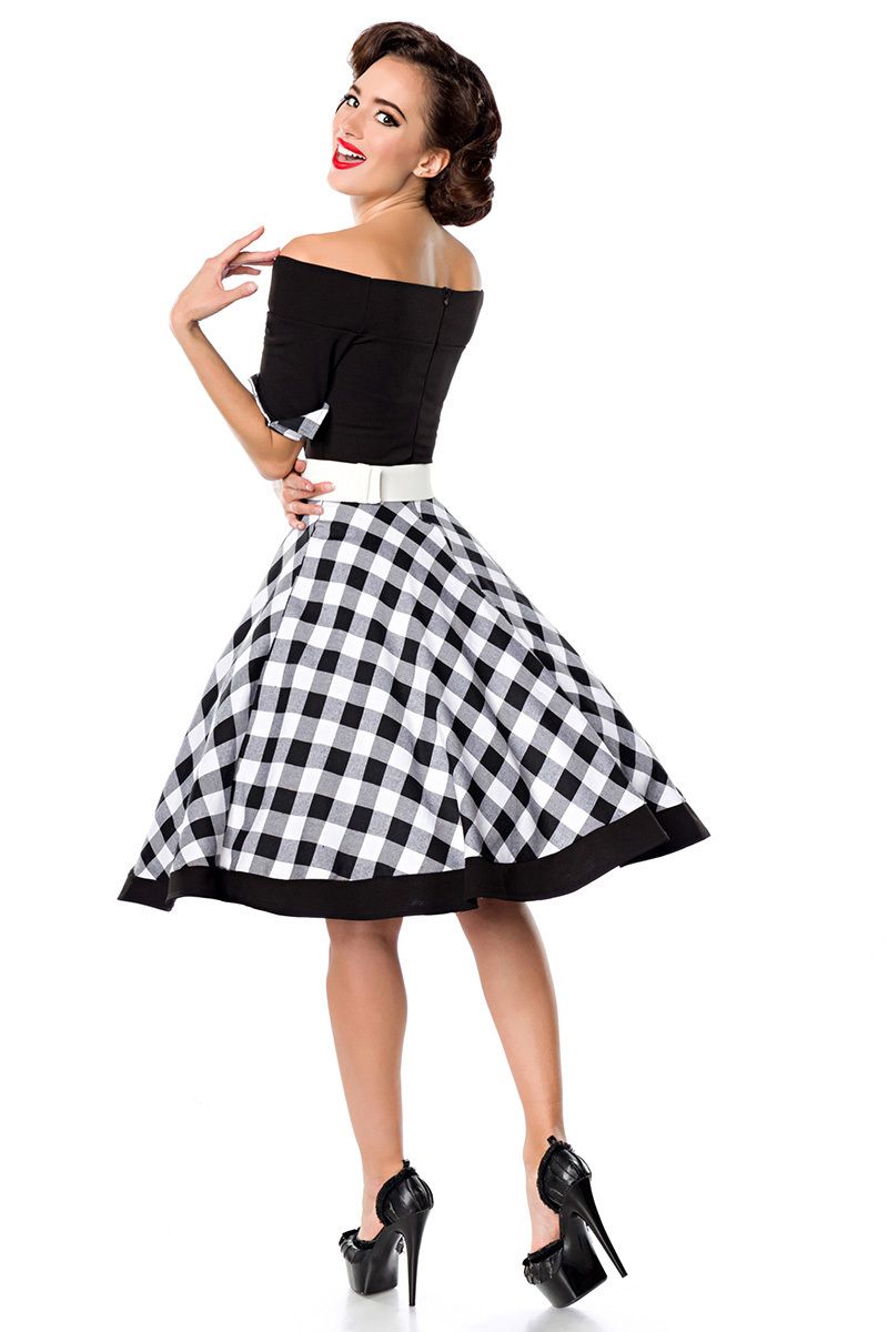 schulterfreies Swing-Kleid schulterfreies Swing-Kleid