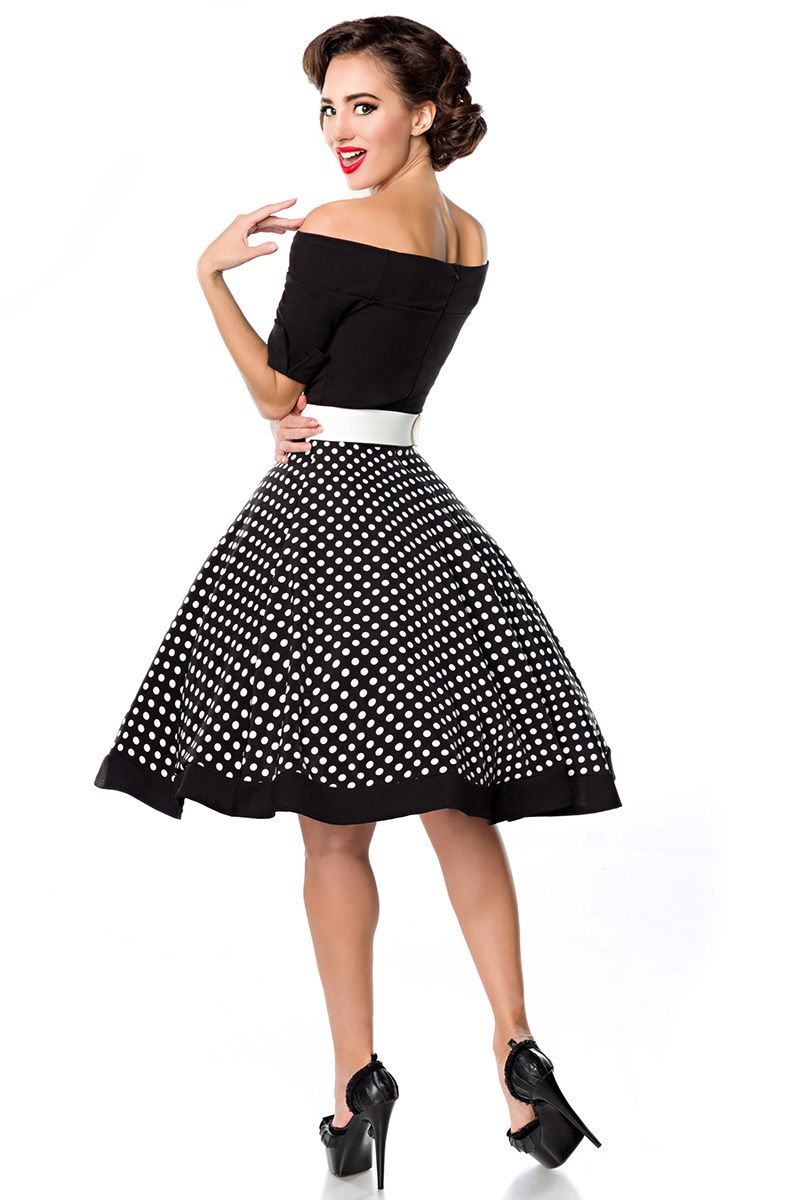 schulterfreies Swing-Kleid schulterfreies Swing-Kleid