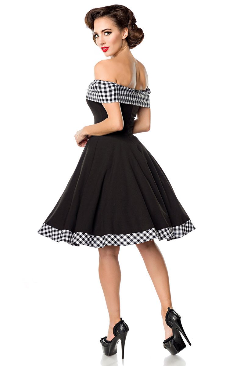 schulterfreies Swing-Kleid schulterfreies Swing-Kleid