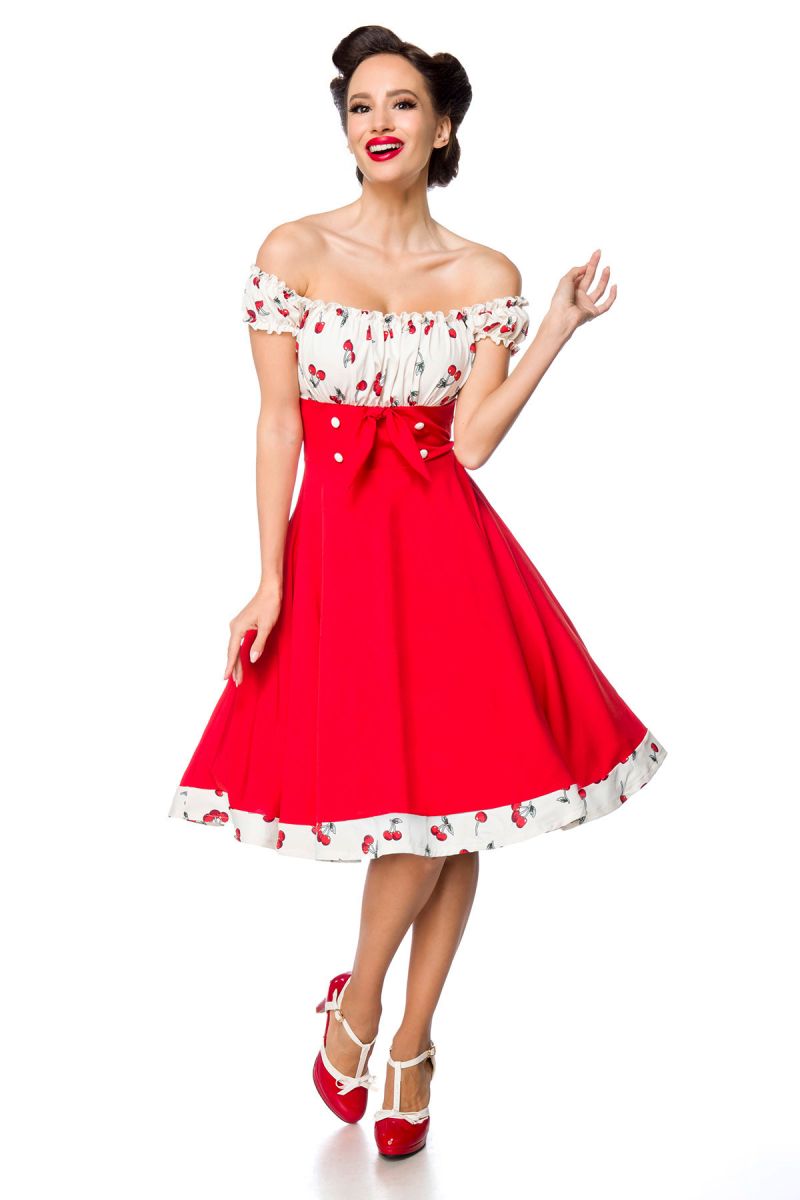 schulterfreies Swing-Kleid schulterfreies Swing-Kleid