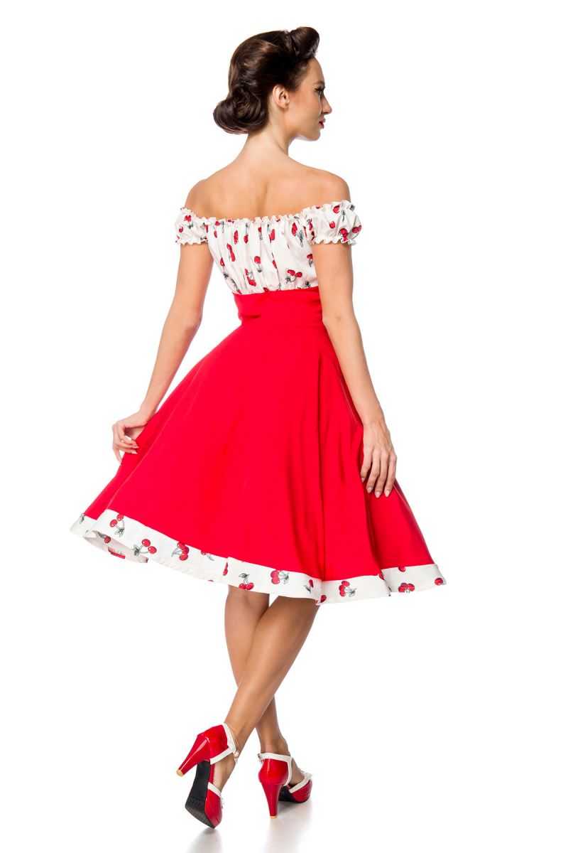 schulterfreies Swing-Kleid schulterfreies Swing-Kleid