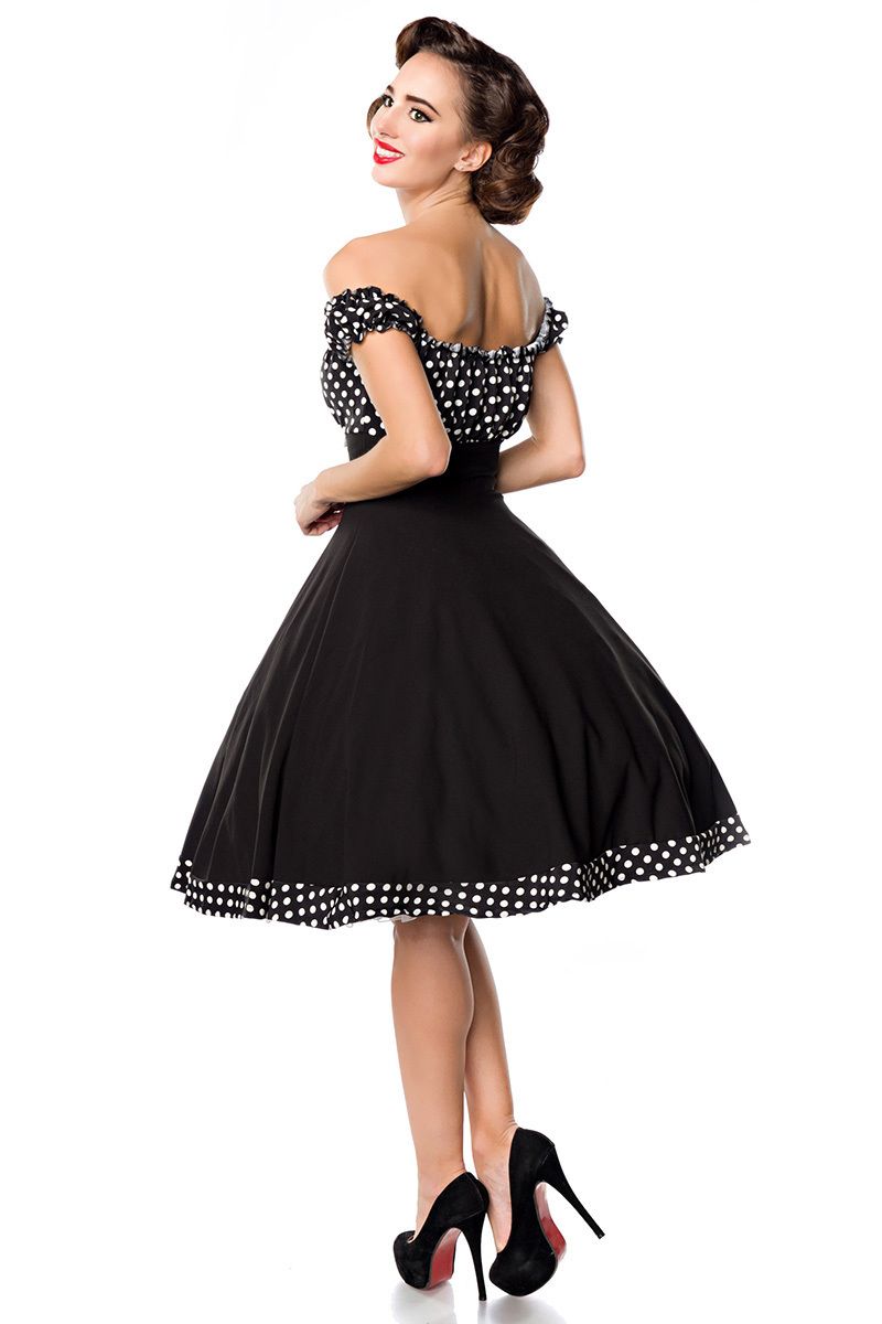schulterfreies Swing-Kleid schulterfreies Swing-Kleid