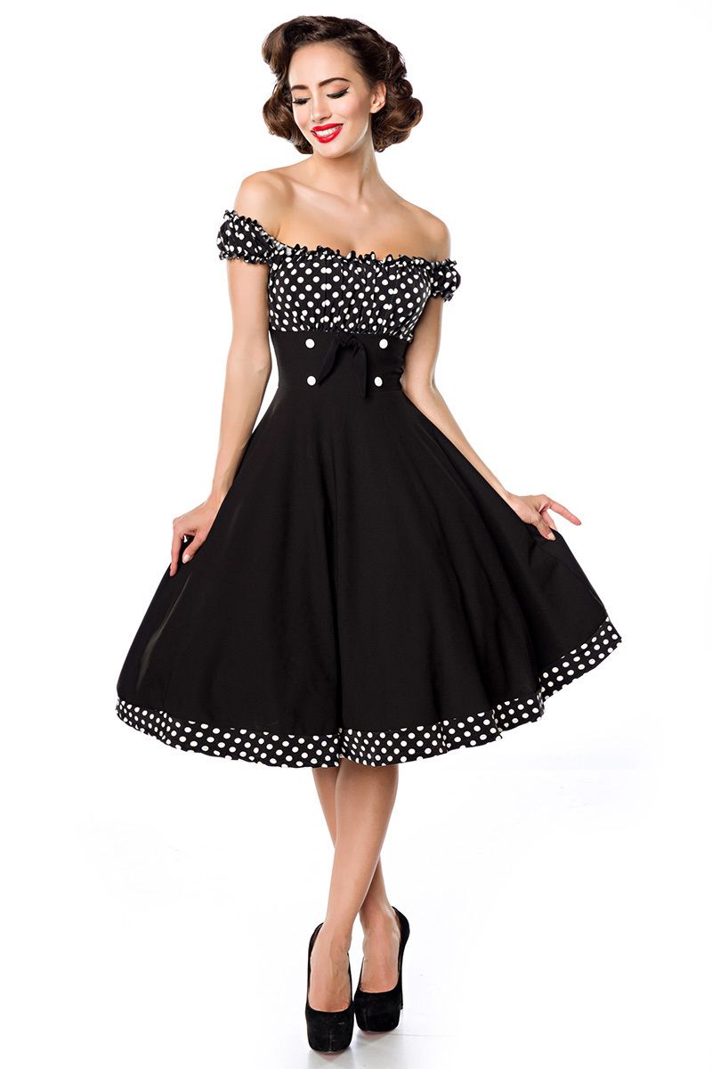 schulterfreies Swing-Kleid schulterfreies Swing-Kleid