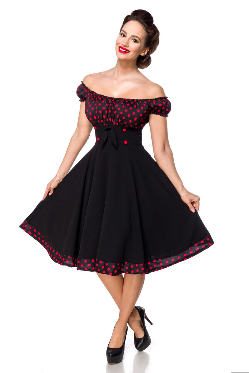 schulterfreies Swing-Kleid schulterfreies Swing-Kleid