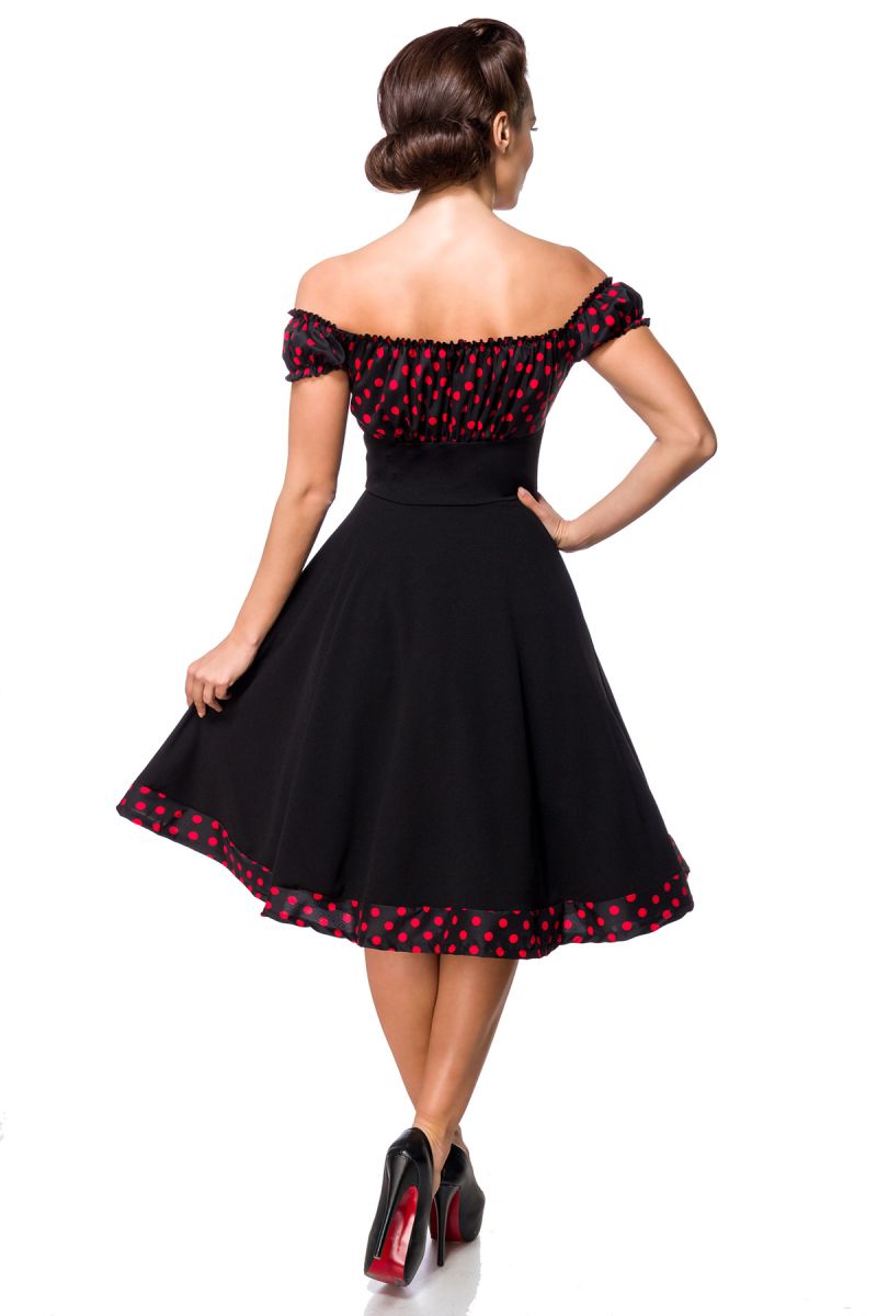 schulterfreies Swing-Kleid schulterfreies Swing-Kleid