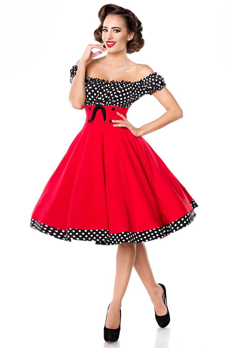 schulterfreies Swing-Kleid schulterfreies Swing-Kleid