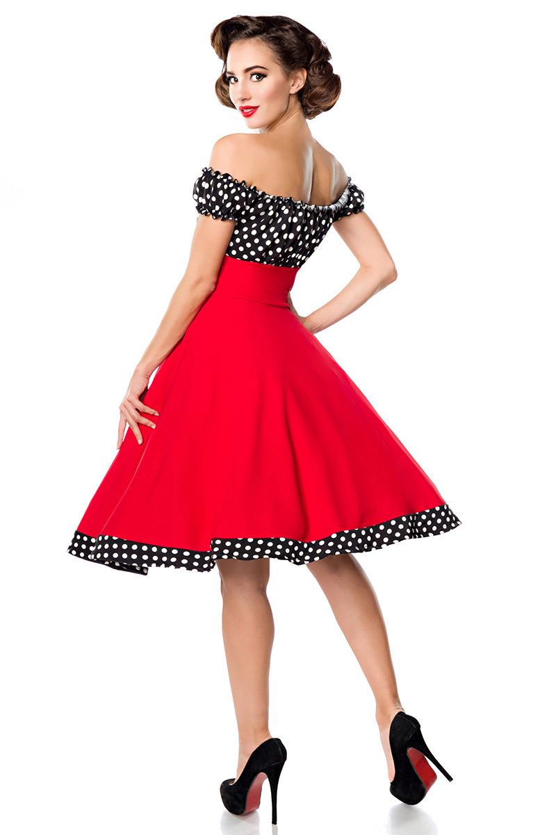 schulterfreies Swing-Kleid schulterfreies Swing-Kleid