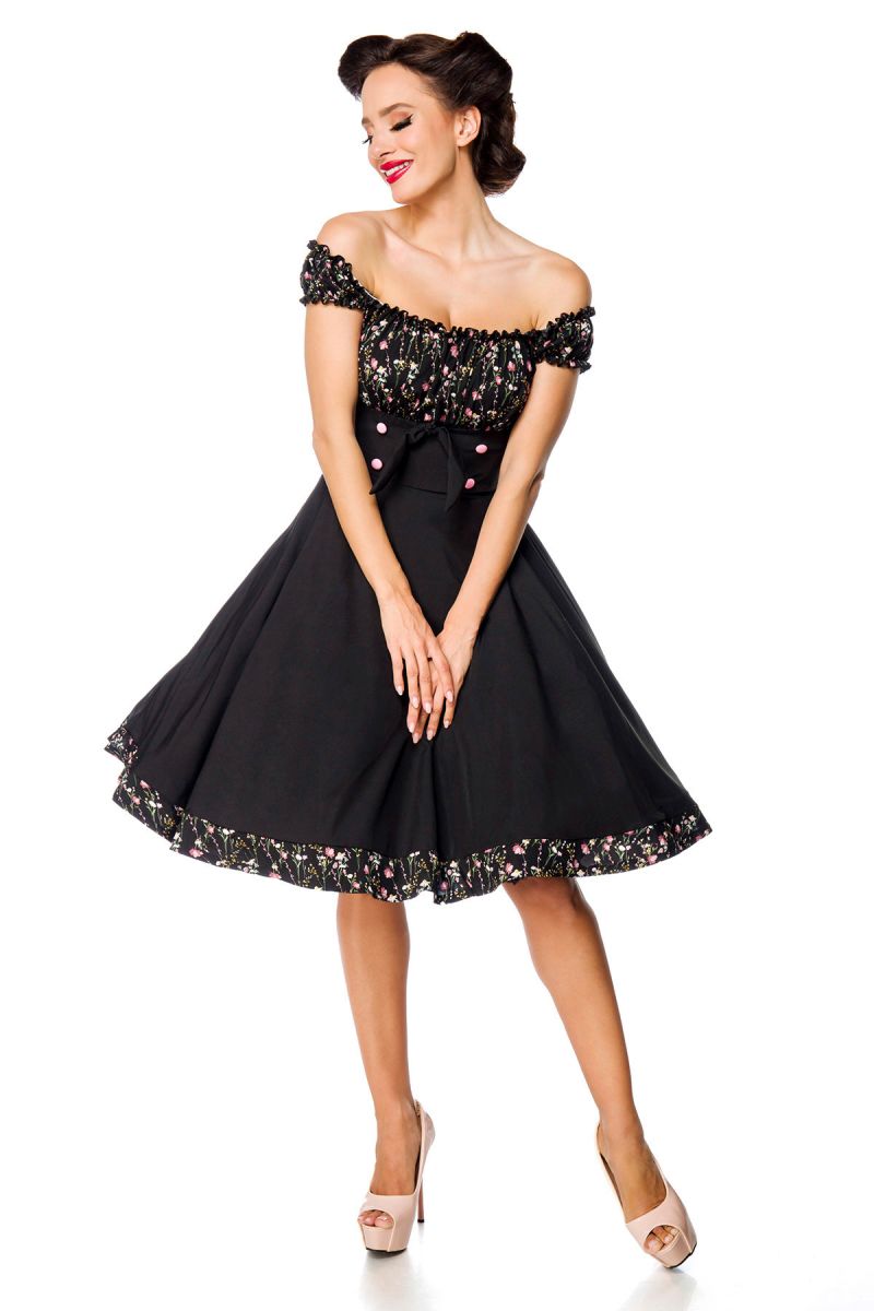 schulterfreies Swing-Kleid schulterfreies Swing-Kleid