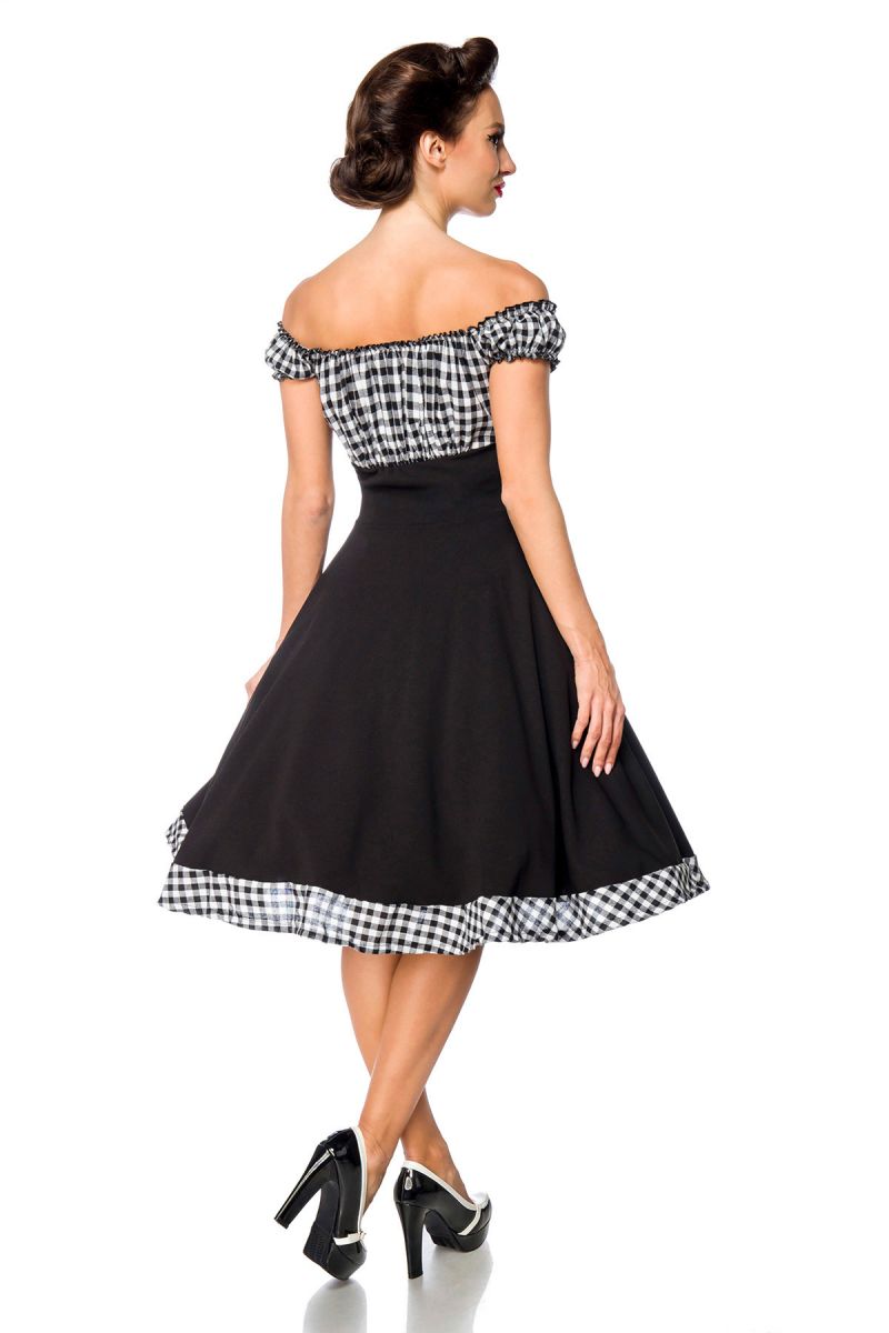 schulterfreies Swing-Kleid schulterfreies Swing-Kleid