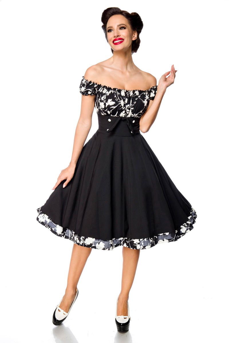 schulterfreies Swing-Kleid schulterfreies Swing-Kleid