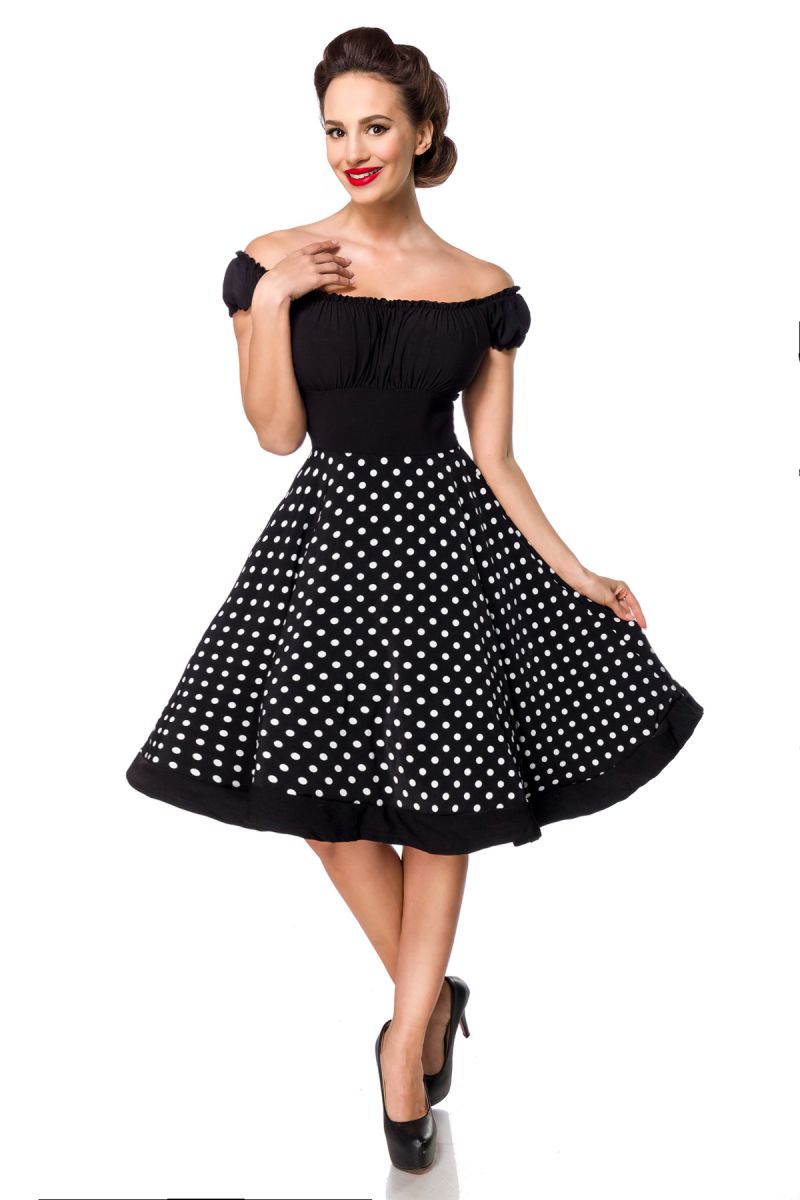schulterfreies Swing-Kleid schulterfreies Swing-Kleid