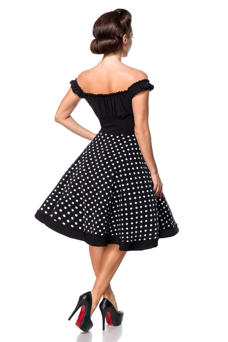 schulterfreies Swing-Kleid schulterfreies Swing-Kleid