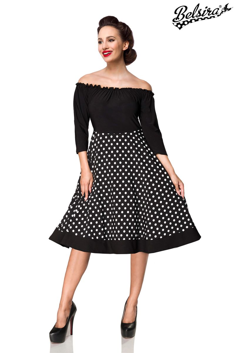 schulterfreies Swing-Kleid schwarz 1-50320-002 schulterfreies Swing-Kleid schwarz 1-50320-002
