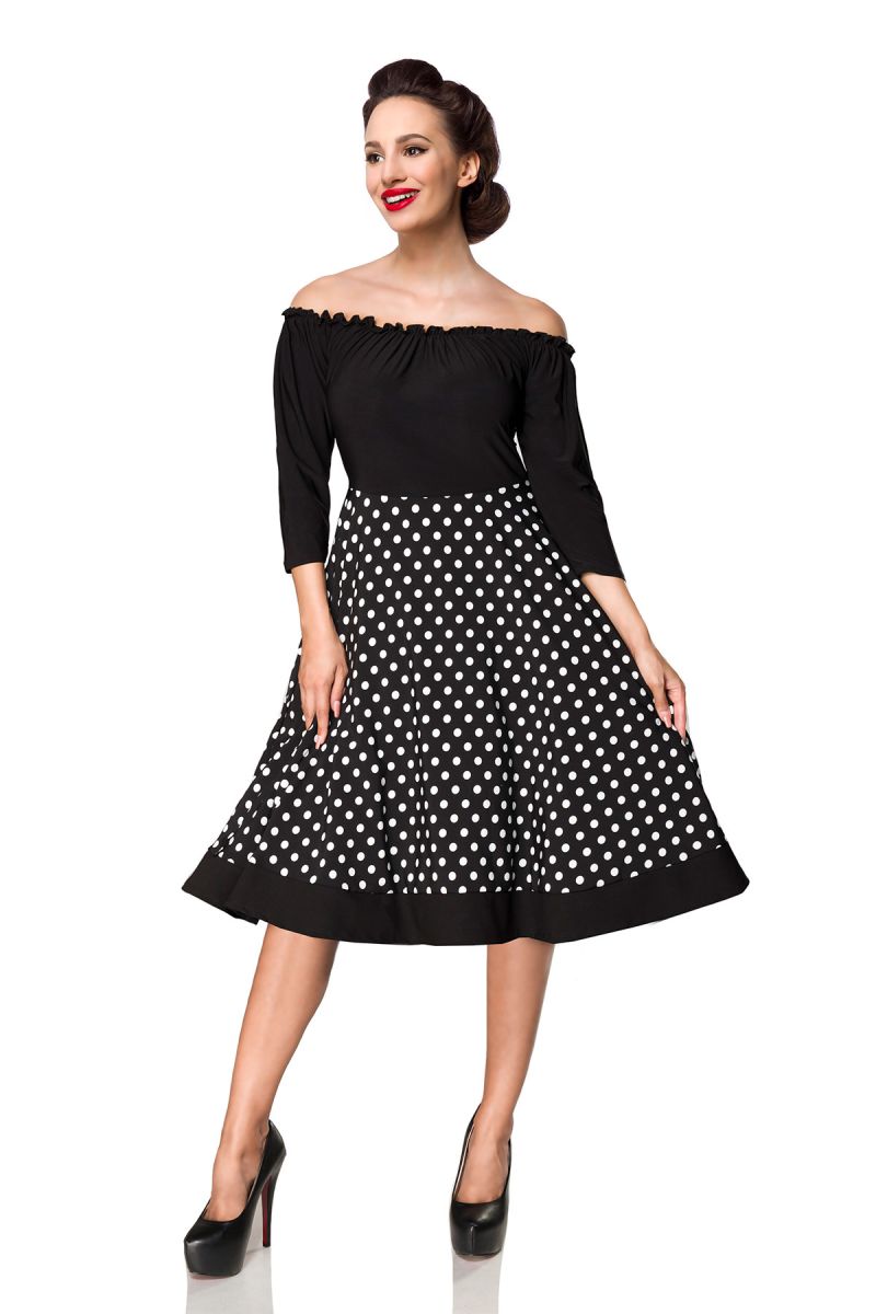 schulterfreies Swing-Kleid schulterfreies Swing-Kleid